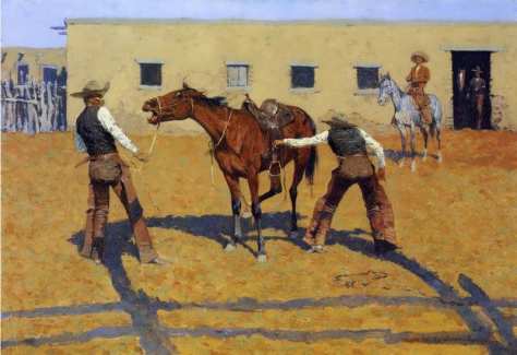 his-first-lesson-frederic-remington